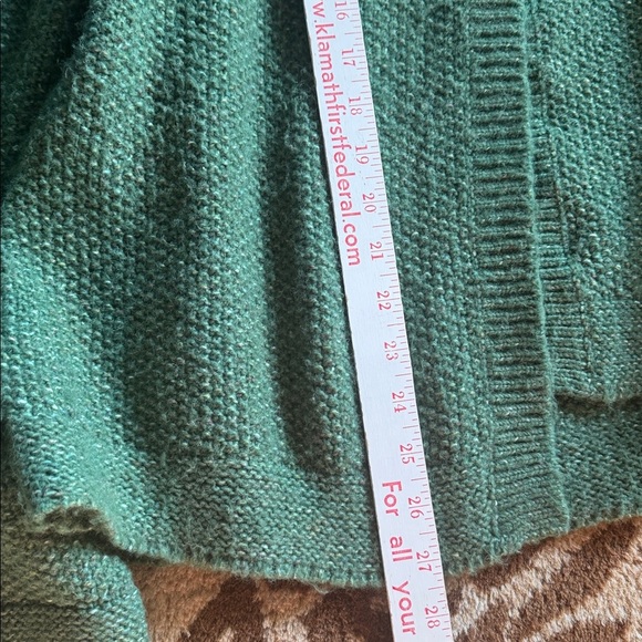Charter Club Cardigan knit Sweater Womens XL Green Toggles Wool blend Preppy - Picture 10 of 12